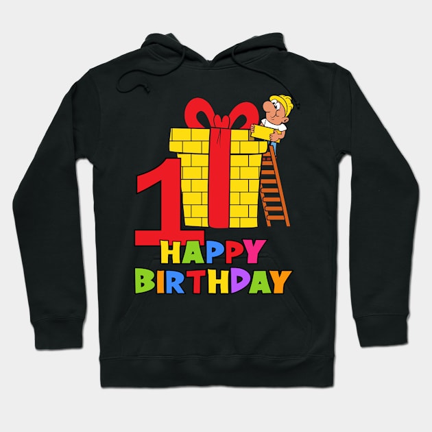 1st First Birthday Party 1 Year Old One Year Hoodie by KidsBirthdayPartyShirts